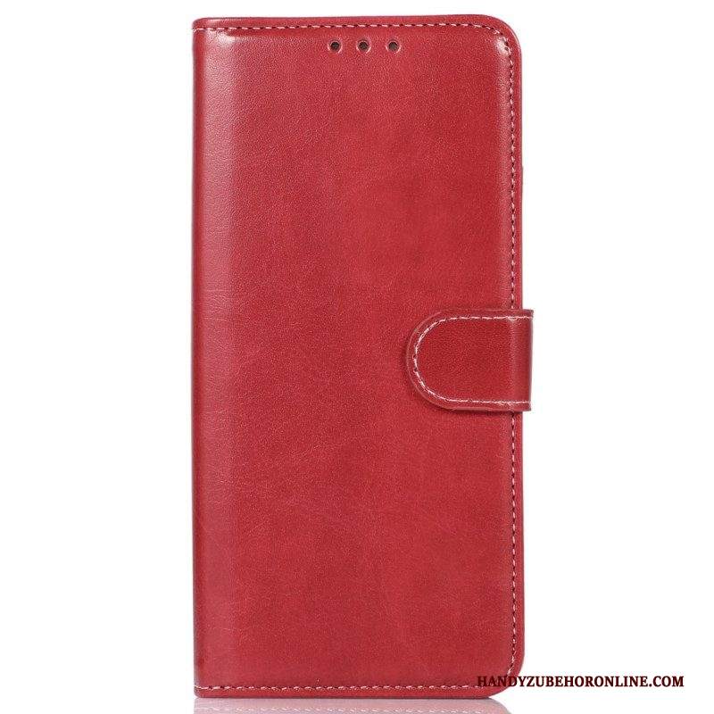 Folio Cover Samsung Galaxy M13 Stile E Cuciture In Pelle