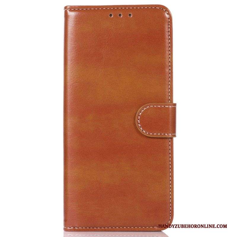 Folio Cover Samsung Galaxy M13 Stile E Cuciture In Pelle