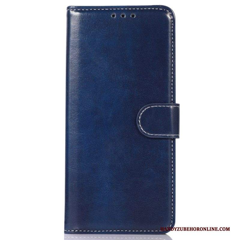 Folio Cover Samsung Galaxy M13 Stile E Cuciture In Pelle