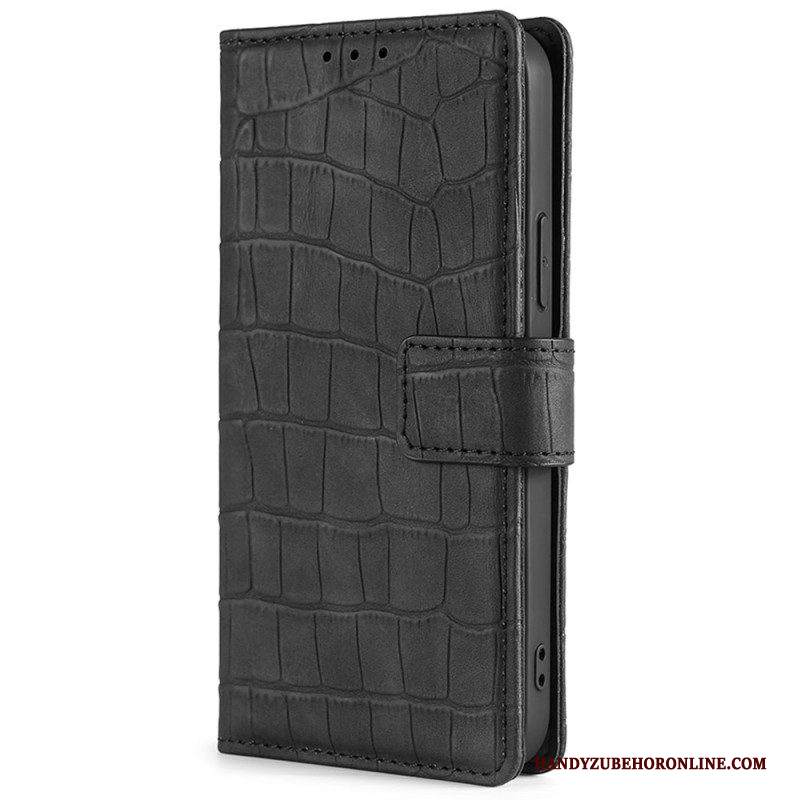 Folio Cover Samsung Galaxy M13 Stile Pelle Di Coccodrillo