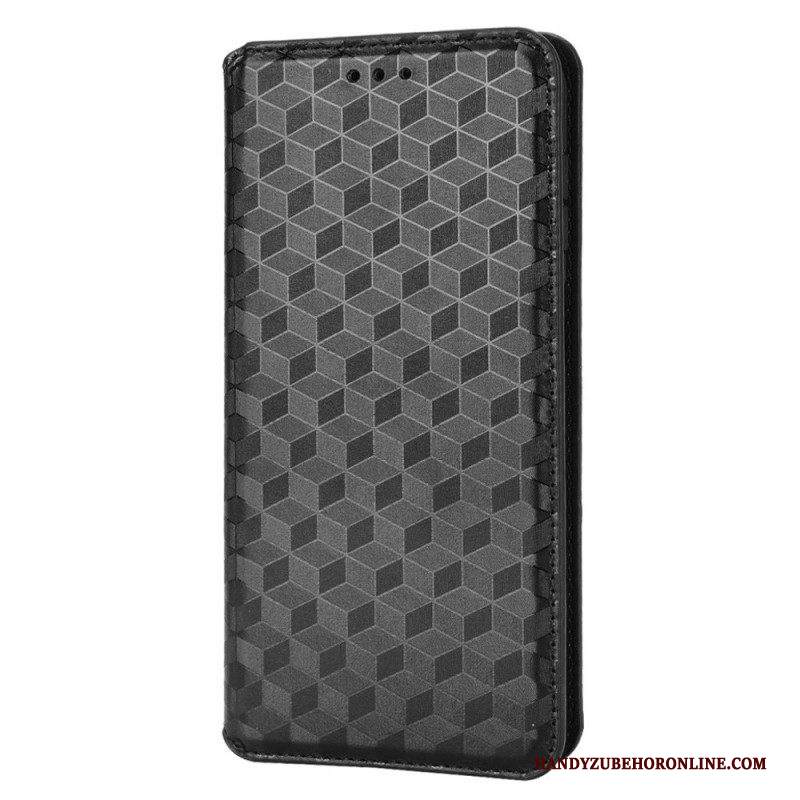 Folio Cover Samsung Galaxy M23 5G Custodia in pelle Effetto Pelle Cubo 3d