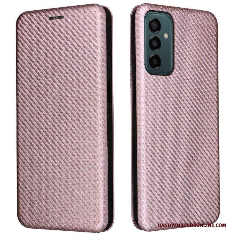 Folio Cover Samsung Galaxy M23 5G Custodia in pelle Fibra Di Carbonio