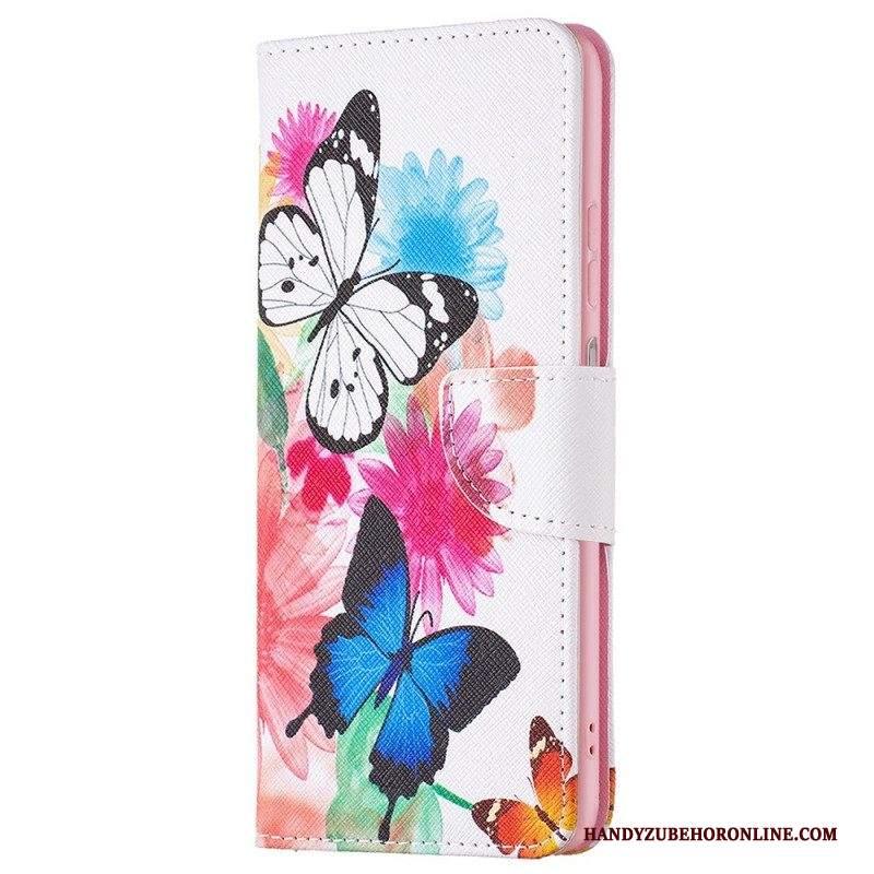 Folio Cover Samsung Galaxy M23 5G Farfalle Dell'acquerello