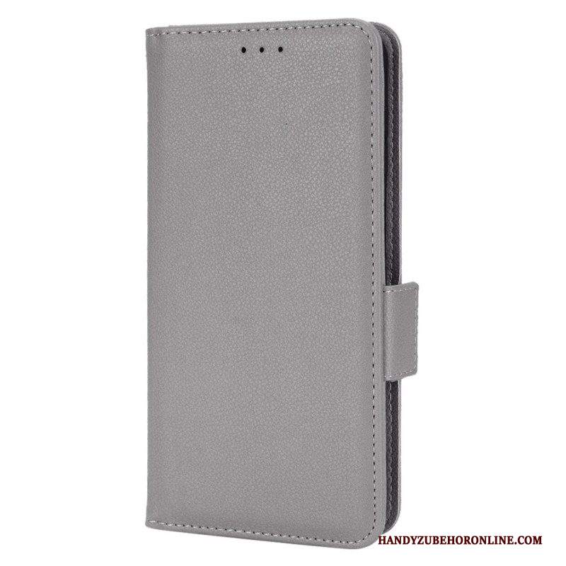 Folio Cover Samsung Galaxy M23 5G Stile In Pelle Litchi