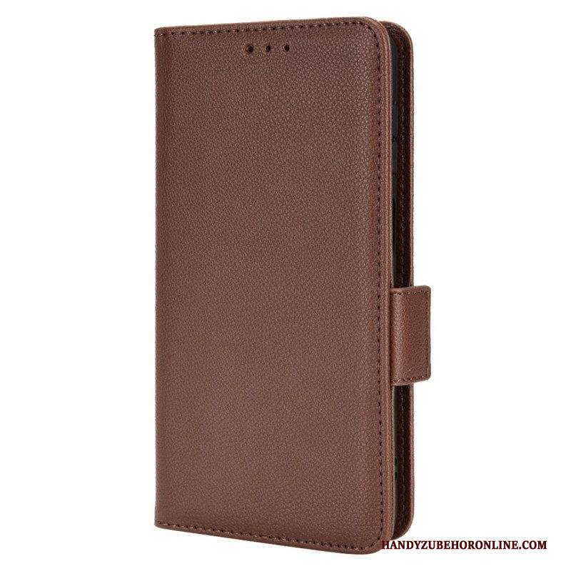 Folio Cover Samsung Galaxy M23 5G Stile In Pelle Litchi