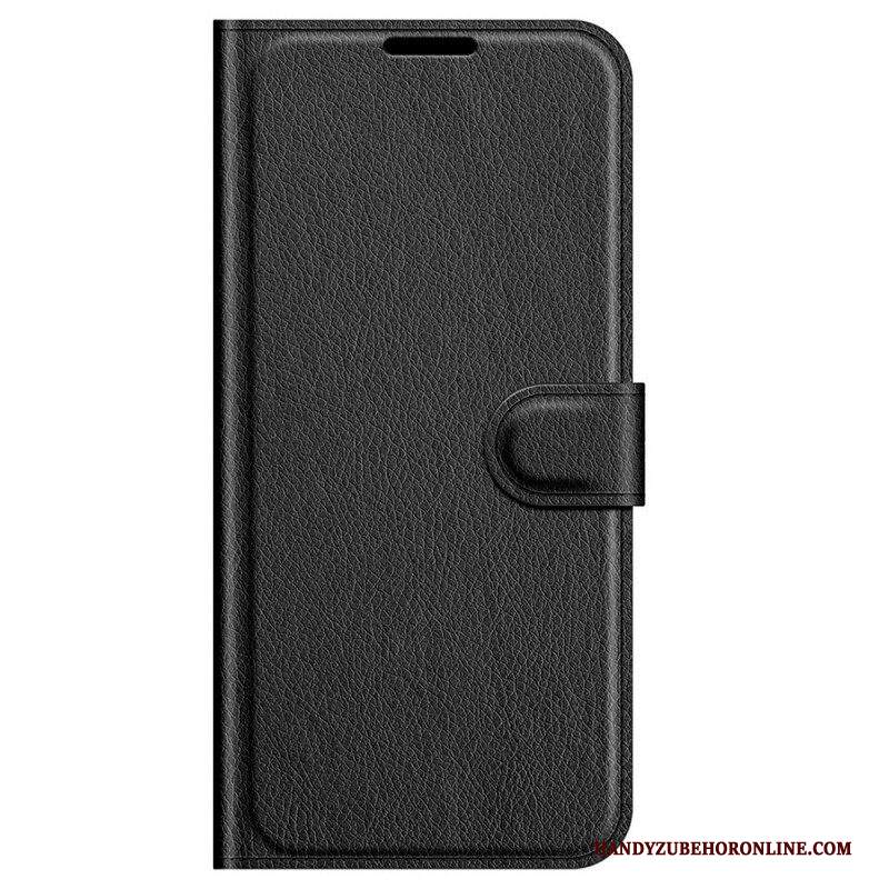 Folio Cover Samsung Galaxy M32 Classico Effetto Pelle Litchi