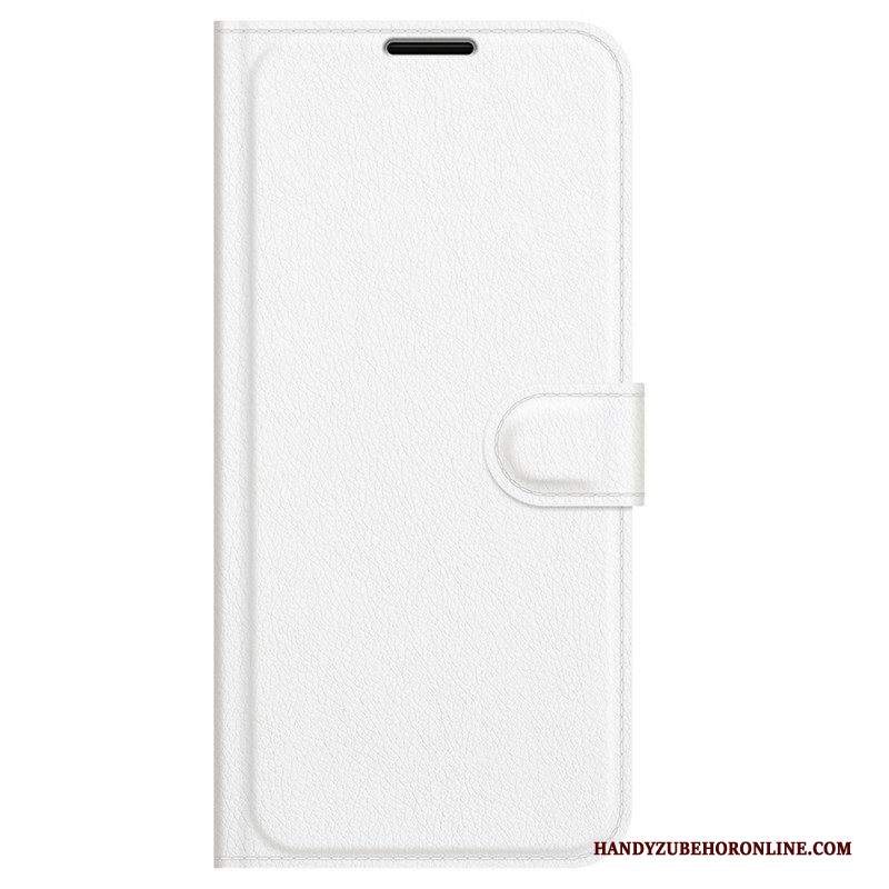 Folio Cover Samsung Galaxy M32 Classico Effetto Pelle Litchi