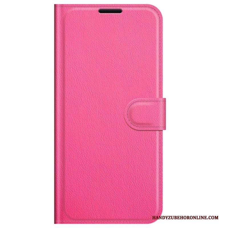 Folio Cover Samsung Galaxy M32 Classico Effetto Pelle Litchi