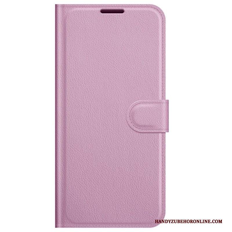 Folio Cover Samsung Galaxy M32 Classico Effetto Pelle Litchi