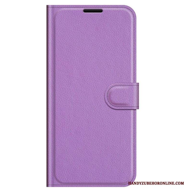 Folio Cover Samsung Galaxy M32 Classico Effetto Pelle Litchi