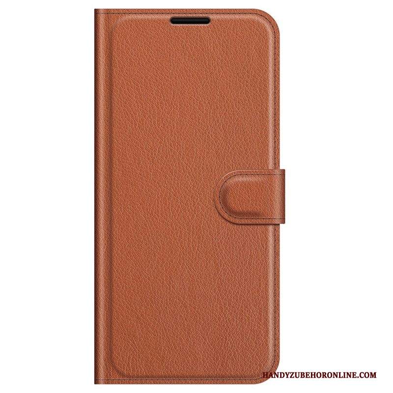 Folio Cover Samsung Galaxy M32 Classico Effetto Pelle Litchi