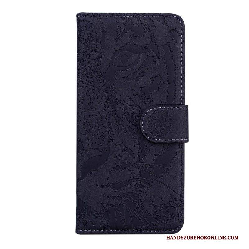 Folio Cover Samsung Galaxy M32 Stampa Faccia Di Tigre