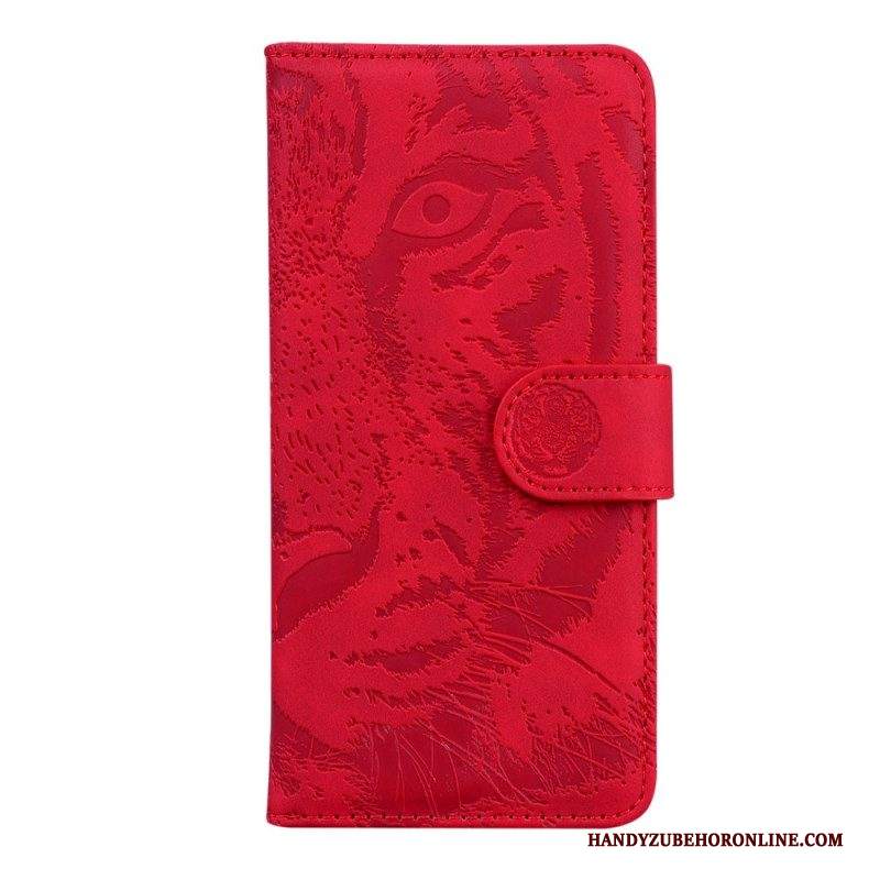 Folio Cover Samsung Galaxy M32 Stampa Faccia Di Tigre