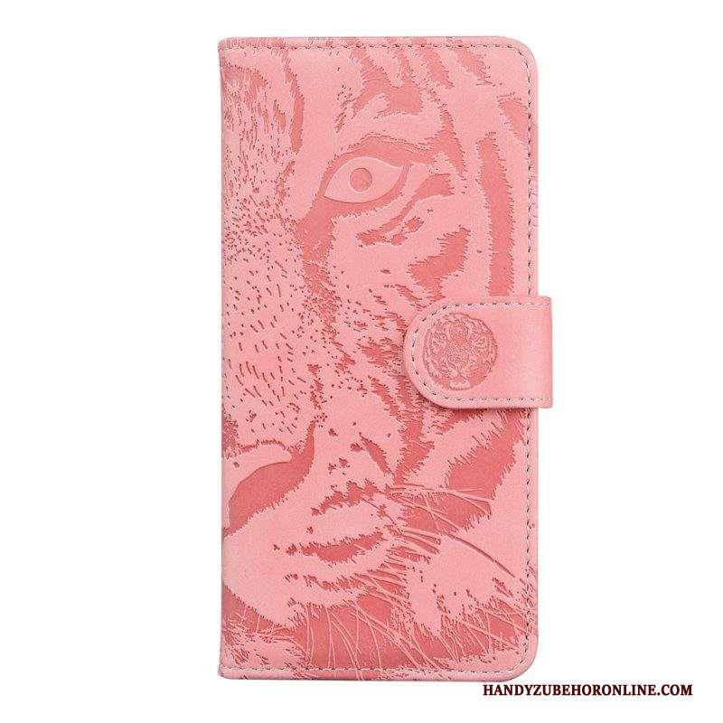 Folio Cover Samsung Galaxy M32 Stampa Faccia Di Tigre