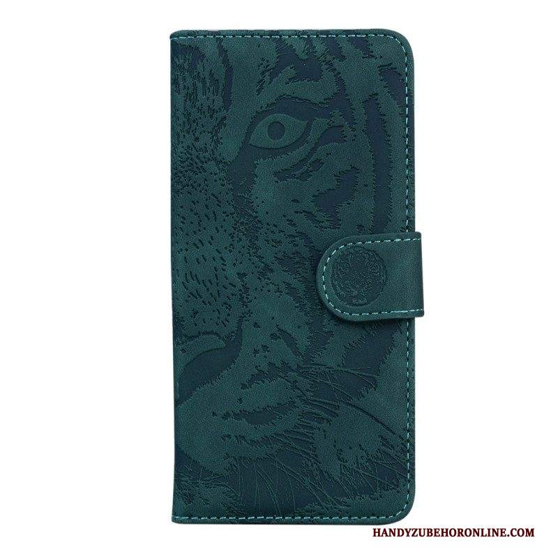 Folio Cover Samsung Galaxy M32 Stampa Faccia Di Tigre