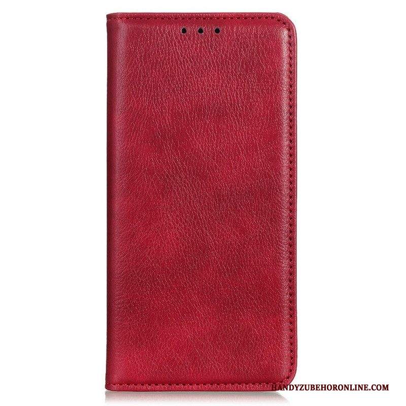 Folio Cover Samsung Galaxy M33 5G Custodia in pelle Crosta Di Cuoio Litchi