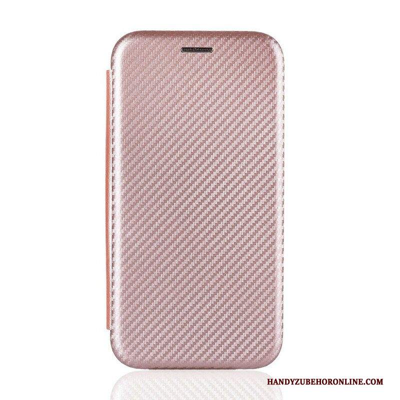 Folio Cover Samsung Galaxy M51 Custodia in pelle Fibra Di Carbonio