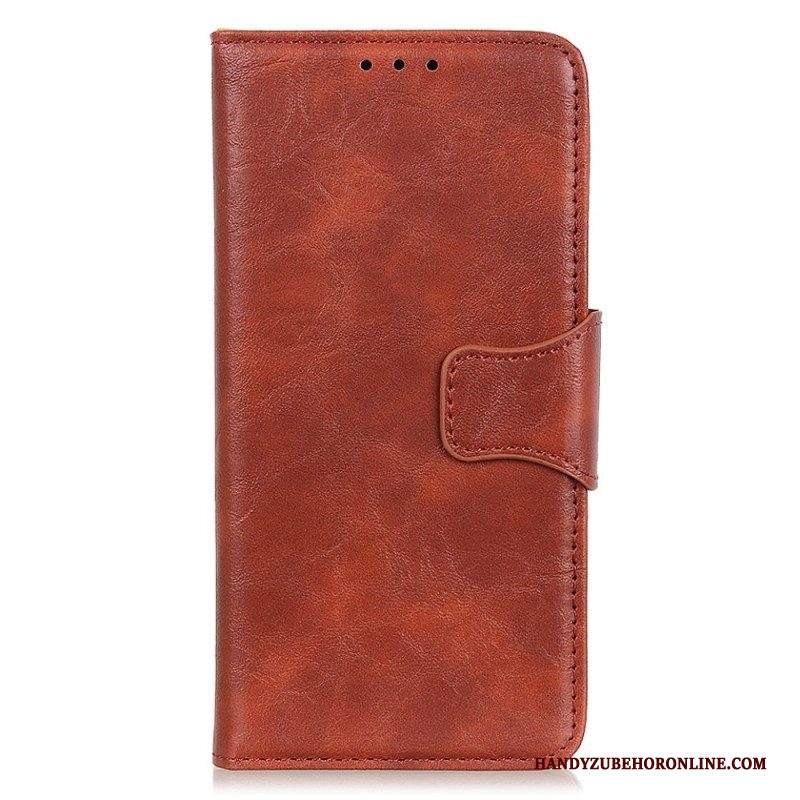 Folio Cover Samsung Galaxy M52 5G Chiusura Reversibile In Pelle Crosta