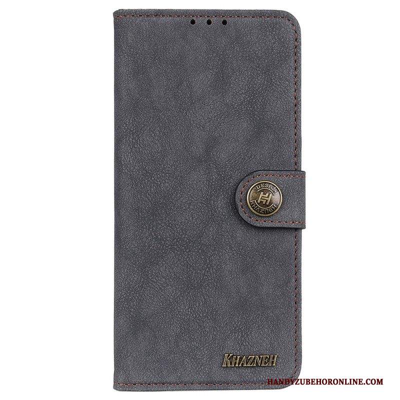 Folio Cover Samsung Galaxy M52 5G Khazneh Crosta Di Cuoio Retrò