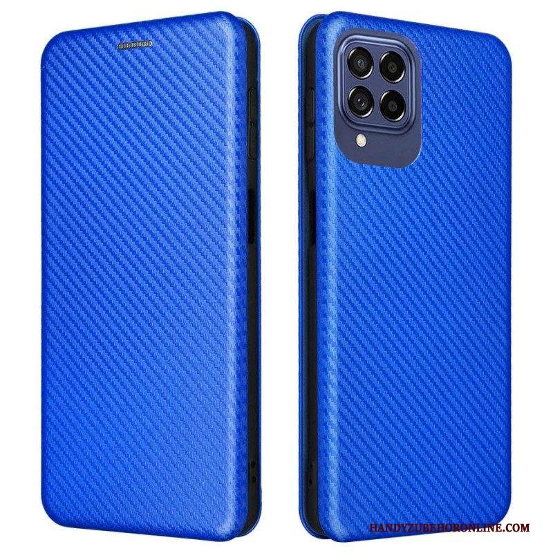 Folio Cover Samsung Galaxy M53 5G Custodia in pelle Fibra Di Carbonio