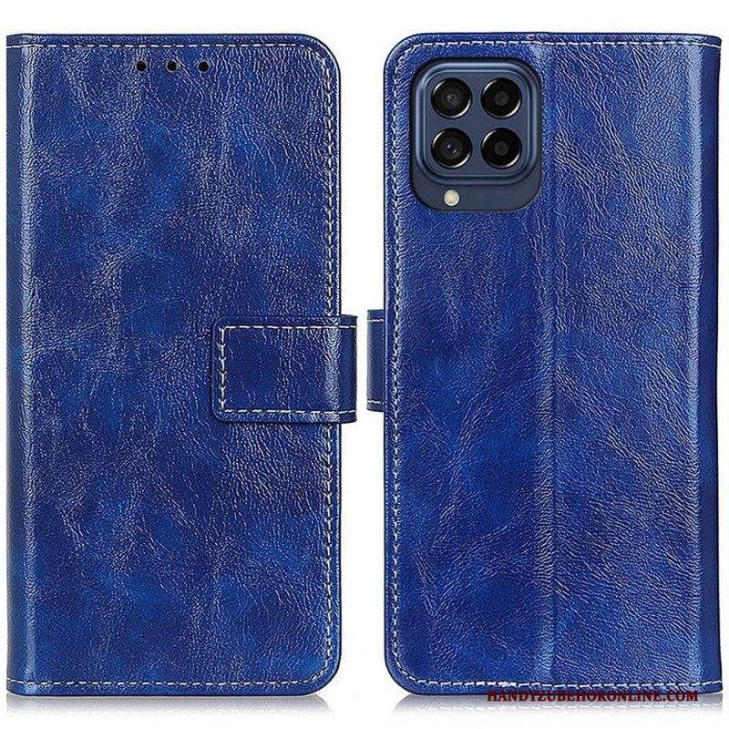 Folio Cover Samsung Galaxy M53 5G Ecopelle Lucida E Cuciture