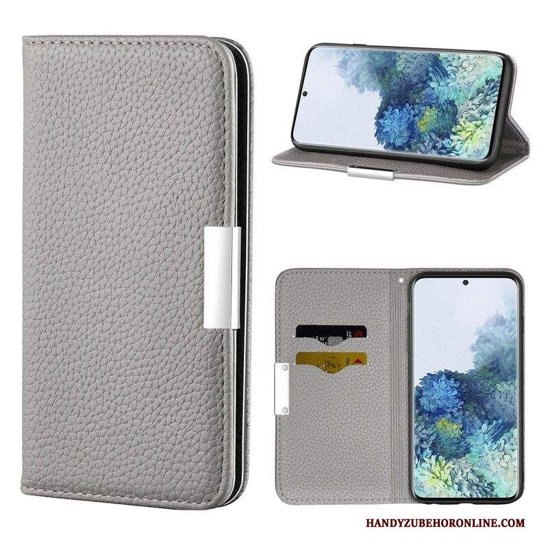 Folio Cover Samsung Galaxy S21 5G Custodia in pelle Ecopelle Litchi Ultra Chic