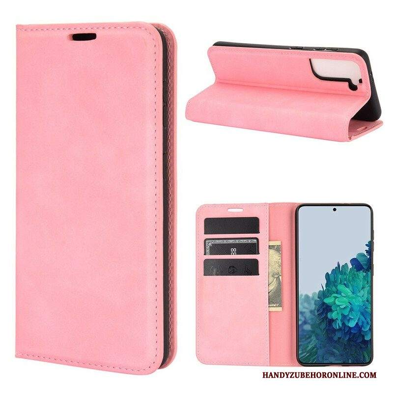 Folio Cover Samsung Galaxy S21 5G Custodia in pelle Effetto Pelle Morbida