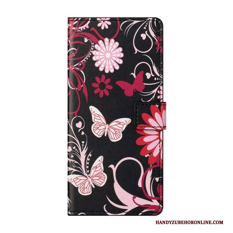 Folio Cover Samsung Galaxy S21 5G Farfalle E Fiori