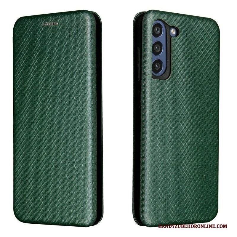 Folio Cover Samsung Galaxy S21 FE Custodia in pelle Fibra Di Carbonio