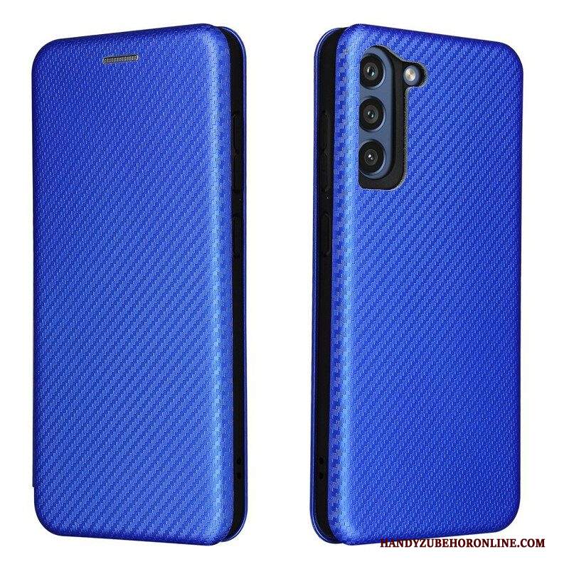 Folio Cover Samsung Galaxy S21 FE Custodia in pelle Fibra Di Carbonio