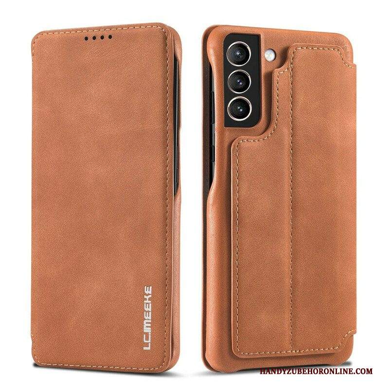 Folio Cover Samsung Galaxy S21 FE Custodia in pelle Lc.imeeke Effetto Pelle