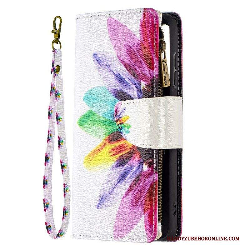 Folio Cover Samsung Galaxy S21 FE Tasca Con Zip A Fiore