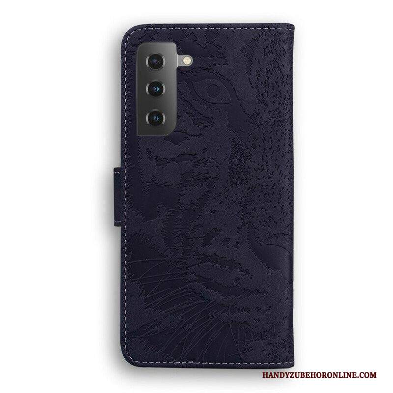 Folio Cover Samsung Galaxy S21 Plus 5G Stampa Faccia Di Tigre