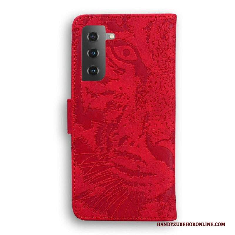 Folio Cover Samsung Galaxy S21 Plus 5G Stampa Faccia Di Tigre