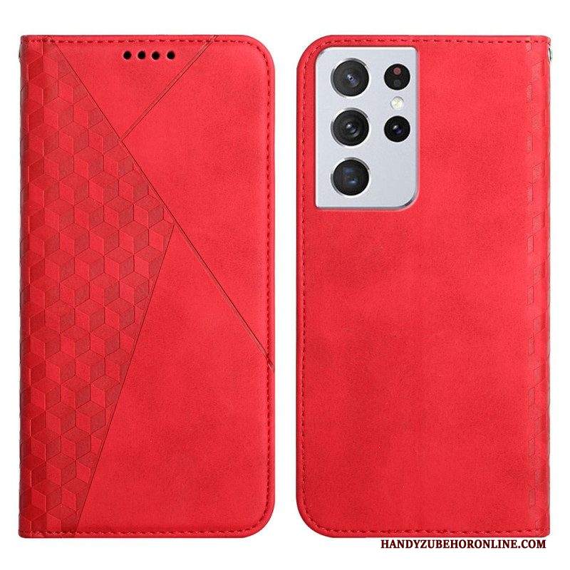 Folio Cover Samsung Galaxy S21 Ultra 5G Custodia in pelle Geo Effetto Pelle