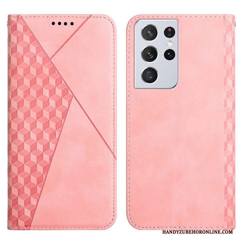 Folio Cover Samsung Galaxy S21 Ultra 5G Custodia in pelle Geo Effetto Pelle