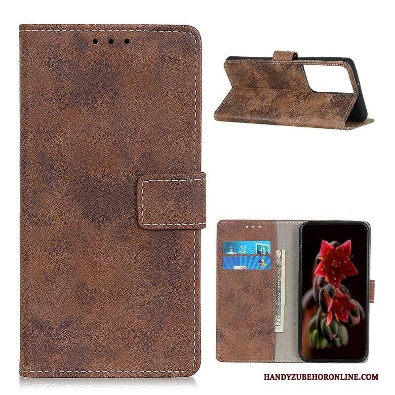 Folio Cover Samsung Galaxy S21 Ultra 5G Ecopelle Vintage