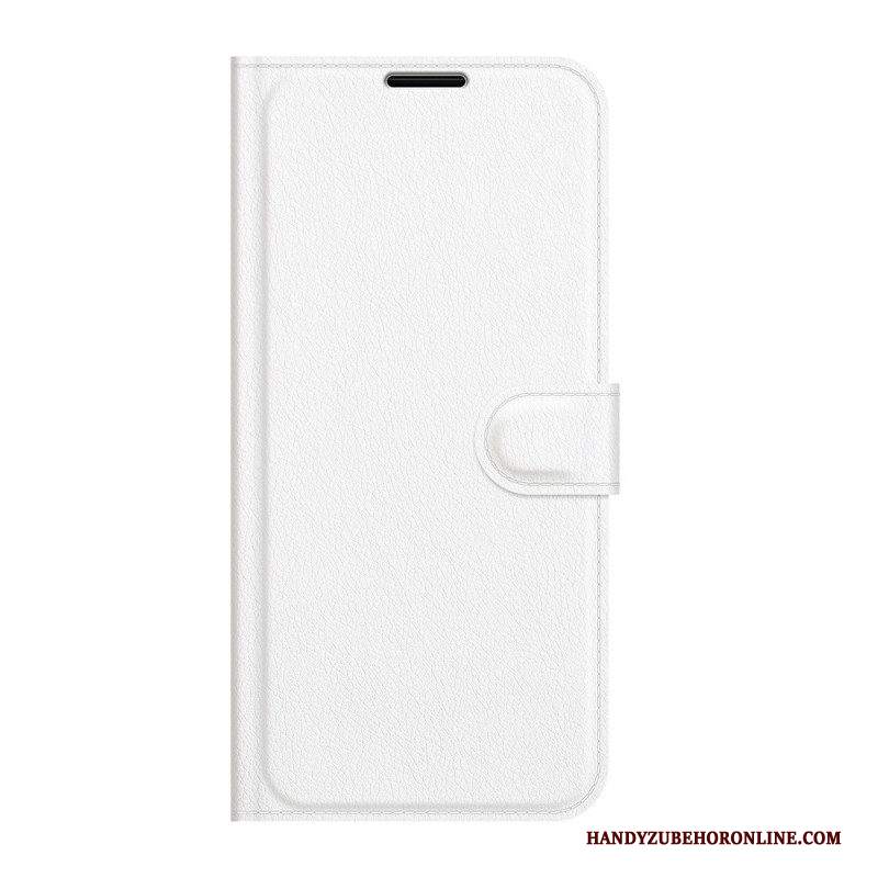 Folio Cover Samsung Galaxy S22 5G Classico Effetto Pelle Litchi