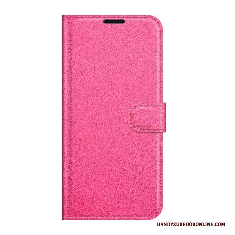 Folio Cover Samsung Galaxy S22 5G Classico Effetto Pelle Litchi