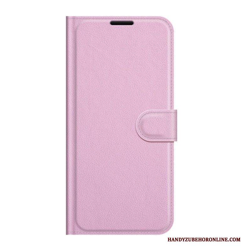 Folio Cover Samsung Galaxy S22 5G Classico Effetto Pelle Litchi