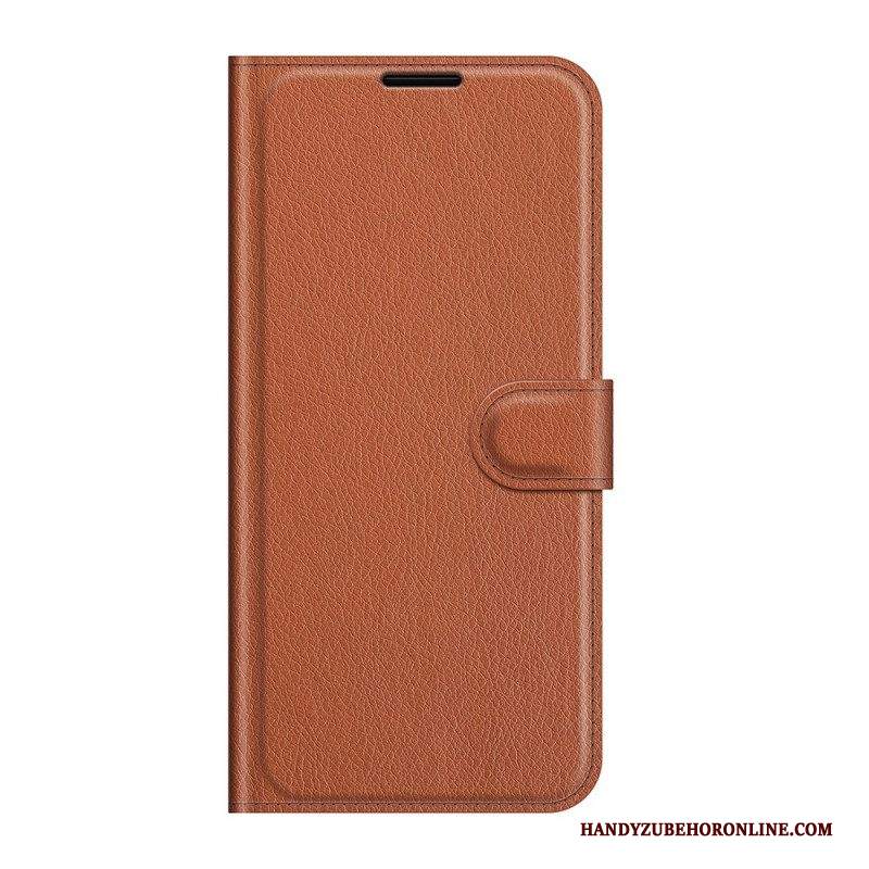 Folio Cover Samsung Galaxy S22 5G Classico Effetto Pelle Litchi