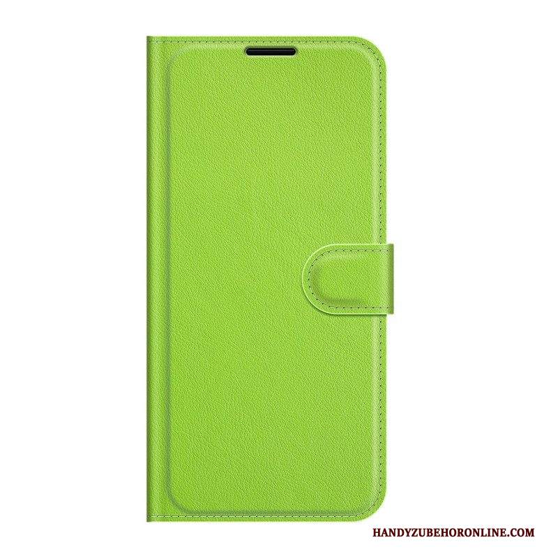 Folio Cover Samsung Galaxy S22 5G Classico Effetto Pelle Litchi