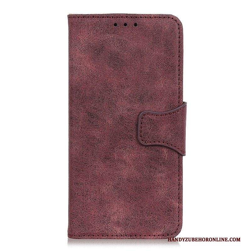 Folio Cover Samsung Galaxy S22 5G Crosta D'epoca In Pelle