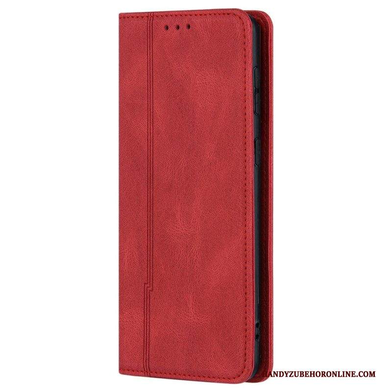 Folio Cover Samsung Galaxy S22 5G Custodia in pelle Linea Pelle Stile