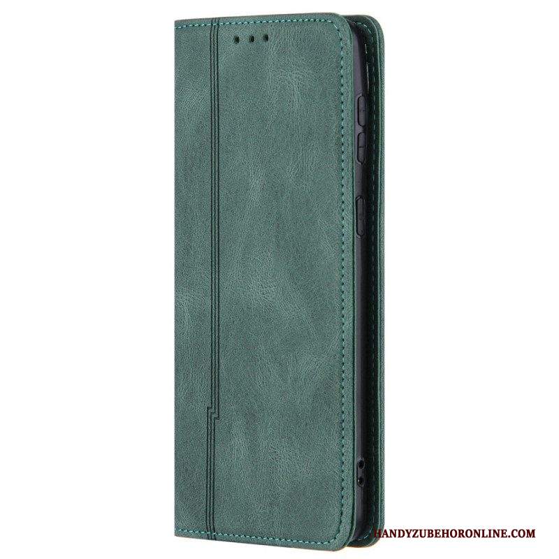 Folio Cover Samsung Galaxy S22 5G Custodia in pelle Linea Pelle Stile