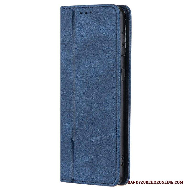 Folio Cover Samsung Galaxy S22 5G Custodia in pelle Linea Pelle Stile