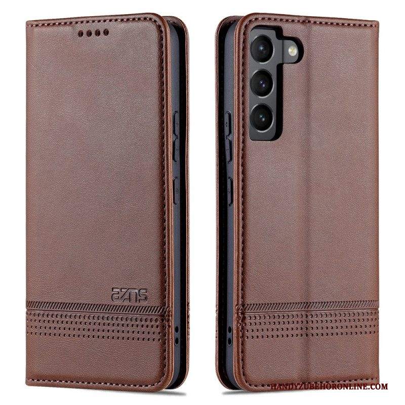 Folio Cover Samsung Galaxy S22 5G Custodia in pelle Stile In Pelle Azns