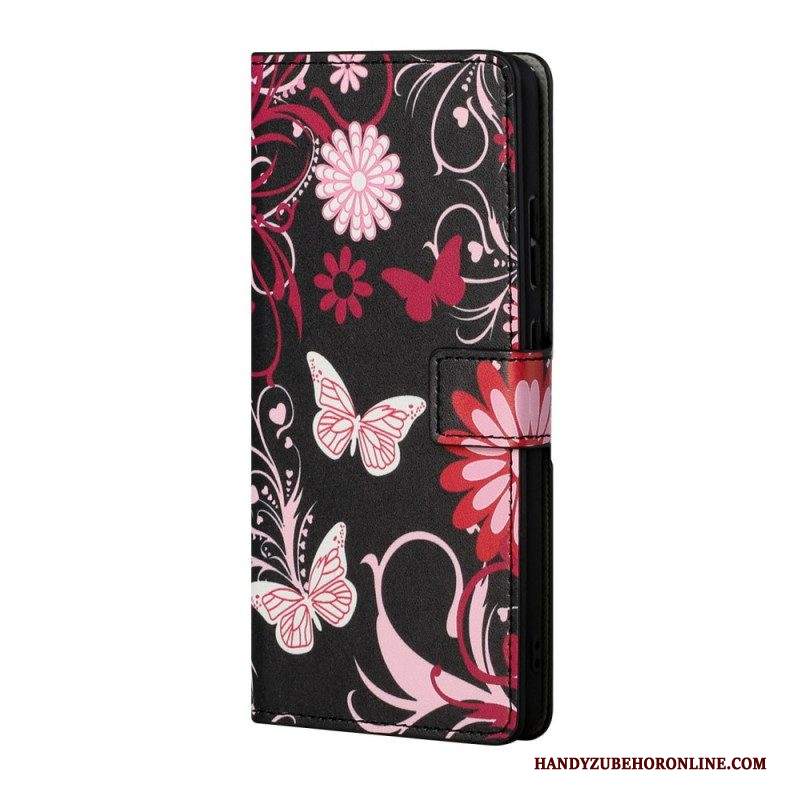 Folio Cover Samsung Galaxy S22 Plus 5G Farfalle E Fiori