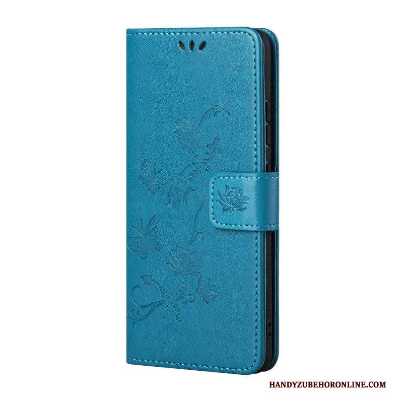 Folio Cover Samsung Galaxy S22 Plus 5G Perizoma Farfalle E Fiori