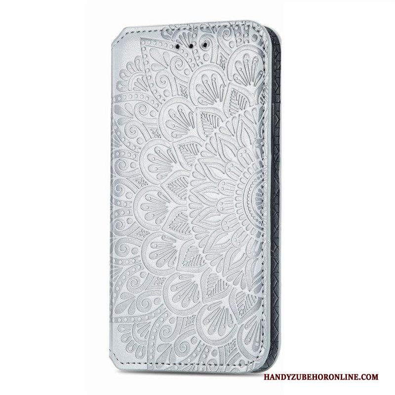 Folio Cover Samsung Galaxy S22 Ultra 5G Custodia in pelle Mandala